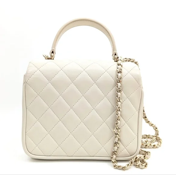 ✨️Authentic Chanel Citizen Chic Top Handle Bag Quilted Lambskin Mini ivory - Picture 14 of 16